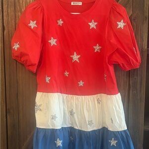 Red, White, and Blue Star Dress